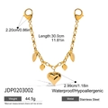 Golden heart bag charm in stainless steel featuring multiple solid pendants - Gold Heart Chain Style (JDP0203002)