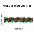 Dimensioni adesivo murale natalizio con rami di pino e bacche rosse, lunghezza di 58 cm - Stile SD-23Q Ago di Pino e Bacca