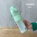 Frosted mint green 540ml sports water bottle with leak-proof cap and carrying strap - 540ml Light Green