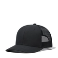 Classic black curved brim trucker hat with breathable polyester mesh and solid front - Adjustable / Dark Grey + Dark Grey Mesh
