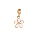 DIY white enamel flower pendant with gold plating for handmade jewelry accessories - White Gold Five-Petal Flower