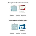 Blue silicone heart photo frame mold and stand kit with 5.5x8.4cm photo window - Photo Frame + Stand Mold Set