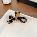 Classic tortoise shell acetate hair claw clip with twisted bow design for women - 7CM (Small) / Beige Tortoise Shell
