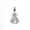 Religious Saint Jude pendant in 316L stainless steel with detailed silver finish - Large (No Chain) / Steel