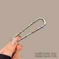 Épingle à cheveux argentée en U avec texture martelée de 10cm pour chignons chic - Style Martelé en U (#210) / 11CM (environ 19,5g) / Argent