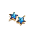 Star-shaped necklace pendant with blue crystal and gold-plated stainless steel edges - Sky Blue