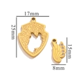 Pendentifs bouclier et aile plaqués or 18 carats avec zircons et dimensions 25mm - Or-G19 Bouclier Aile