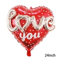 Palloncino a cuore rosso 24 pollici con pois bianchi e scritta love you oro rosa - 24 Pollici Cuore Love-Pois Oro Rosa