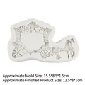 White silicone horse carriage cake mold for fondant with 15.5x8.5x1.5cm dimensions - Sleigh / Gray