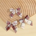 Classic red and black buffalo plaid Christmas bows on a rustic wooden display tray - 7*7.5cm / Red Black Plaid (Style 16)