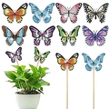 Piquets de papillons en peinture diamant 5D multicolores pour décoration de pots - Papillon