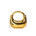 Bolso de mano chic en acrílico dorado con forma de luna y elegante correa de cadena - Dorado