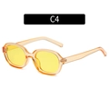 Ovale concave zonnebril met oranje transparant montuur en gele lenzen, C4-stijl - Transparant Geel Frame Gele Lens