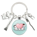 Dental theme keychain with Happy Teeth Family glass pendant and metal miniature charms - Happy Teeth Family (34)