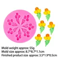 Stampo in silicone rosa per tulipani in resina con 6 cavità per creazioni fai-da-te - 3# (B1011/Tulipano) / Rosa