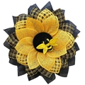 Handmade sunflower mesh wreath with a cute honey bee decoration for festive home decor - Sunflower Bee Wreath A / 33CM