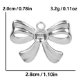 Silver 304 stainless steel bow pendant measuring 2.8x2.0cm for DIY jewelry making - Bow with Round Base / Silver
