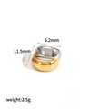 Two-tone C-shaped stainless steel ear cuff 11.5x5.2mm shown in gold and silver - Gold & Silver Two-Tone Simple C-Shape Ear Cuff (TE60340)