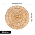 Décoration murale ronde en rotin tressé de 50 cm en paille naturelle pour la maison - N° 2 Diamètre 50CM