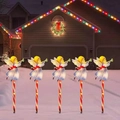 Solar Christmas angel garden lights with trumpet and candy cane stakes for yard decor - Angel (Red Tube)