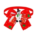 Papillon natalizio per cani con pupazzo di neve e motivi di case di pan di zenzero - Stile Pupazzo di Neve Rosso(BT351-2)