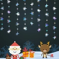 Dettaglio ghirlanda di stelle olografiche per decorazione del soffitto di feste e matrimoni - 4M Stella a 4 Punte Iridescente