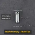 Small titanium waterproof pill capsule container in silver gray with 30mm height - Titanium Alloy Small