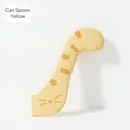 Yellow cat tail shaped pet food spoon for wet food cans with long handle - Cat Tail Can Spoon / Yellow