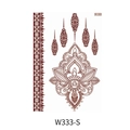 Waterproof mandala henna tattoo sticker in reddish brown with floral geometry design - Mandala With Pendant Design (W333-S)