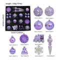 Set di palline di Natale viola con forme diverse e finiture glitterate luccicanti - Viola