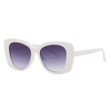 Oversized white frame sunglasses with purple gradient lenses for a stylish summer look - White Frame Gradient Grey