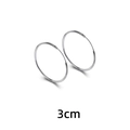 Orecchini a cerchio classici argento 3cm gioielli tondi minimalisti finitura lucida - 3CM di diametro