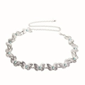 Silver butterfly waist chain belt with turquoise stones for dresses and summer skirts - 12 Turquoise Butterflies / Silver