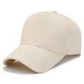 Beige large baseball cap in premium twill cotton fabric with reinforced stitching - Adjustable / Beige