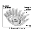Detailed size specifications for silver eye-shaped 304 stainless steel stud earrings - Eye Shape (D8-S-Steel) / Silver