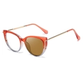 Montura de gafas cat eye con degradado naranja y patillas de metal dorado para mujer - Degradado Naranja (Se Vuelve Té)