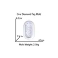 Ovale Silikonform mit Diamantschliff-Anhänger für DIY-Harz inklusive Maßen und Gewicht - Oval Diamant Tag Form