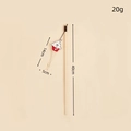 Interactive cat wand toy with wooden stick and white cupcake plush variant for cats - Ice Cream