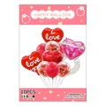 Rose gold diamond ring and heart-shaped balloon set for wedding decoration, 10-piece pack - Heart Diamond Ring 10PCS Set