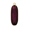 Oval purple faceted gemstone pendant with gold-plated bezel and cubic zirconia top - M601978-Purple
