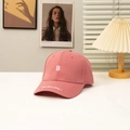 Gorra de béisbol de algodón rosa con bordado B y detalle Boston 1987 para mujer - Melocotón