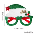 Green sequined Christmas glasses frame with white fur and Merry Christmas gold lettering - Green Christmas Hat Style