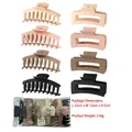 8-piece matte large hair claw clip set in neutral earth tones with package display - Matte 8-Piece Mixed Shapes Set