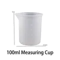 Vaso medidor de silicona de 100ml para resina DIY con marcas de escala y pico - Camiseta de 100 ml (versión antigua)