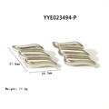 Polierte silberne Edelstahl-Ohrstecker mit Engelsflügeln im minimalistischen Stil - Silberner Stil (YYE023494-P)