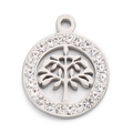 Ciondolo albero della vita in acciaio argento con cristalli di zirconia scintillanti - Colore Acciaio (KLJ2737-Z)