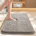 Tapis de bain épais et gris à poils longs, haute absorption et antidérapant - 50*80cm / Gris clair