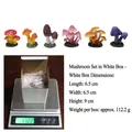 Set of multi-colored resin mushroom figurines for miniature garden landscape and succulents - Boxed Set of 6 Mushrooms