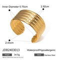 Mehrlagiges Wellen-Armreif aus 18k vergoldetem Edelstahl in glänzendem Gold-Finish - Glänzendes Gold(JDB2403013)