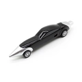 Creative black race car shaped ballpoint pen with silver accents and smooth wheels - Black